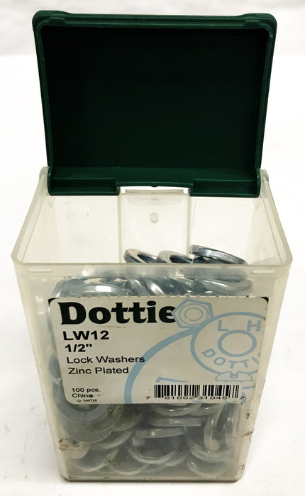 Dottie 1/2 inch Zinc-Plated Lock Washers LW12 [Lot of 95] NOS