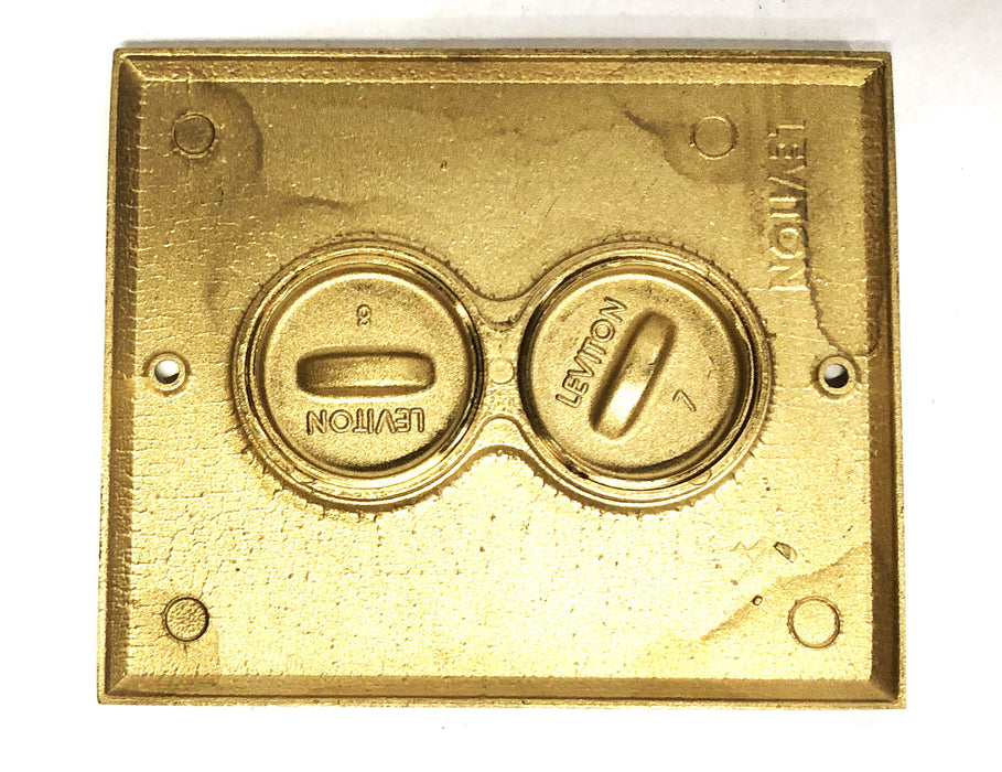 Leviton 20A-125V Brass Floor Box Assembly 022-25349-TFB NOS