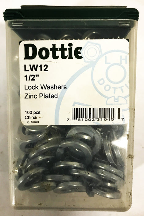 Dottie 1/2 inch Zinc-Plated Lock Washers LW12 [Lot of 95] NOS