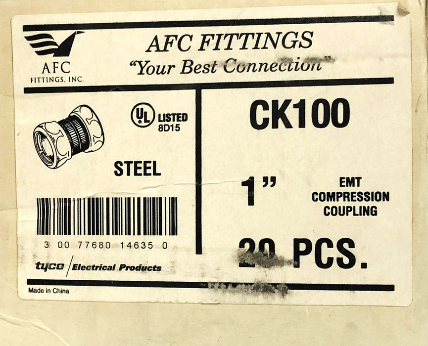 AFC Fittings 1 Inch Steel EMT Compression Couplings CK100 [Lot of 16] NOS