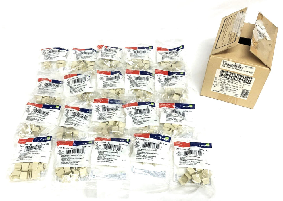 Leviton Case Of 20 10-Pack Quickport Snap-In Blank Module 140-41084-BI NOS