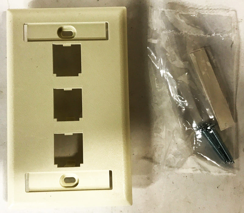 Panduit White Plastic 1-Gang 3-Port Faceplate CFPL3IWY [Lot of 5] NOS