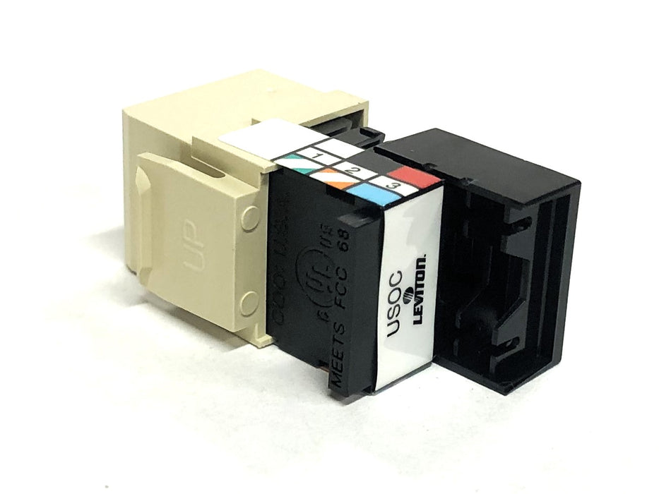 Leviton Ivory Voice Grade Snap-In Jack C20-41106-RI6 [Lot of 10] NOS