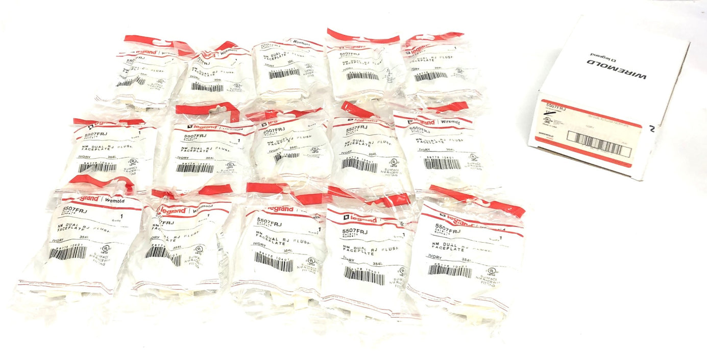 Wiremold Legrand Ivory NM Dual RJ Flush Faceplate 5507FRJ [Lot of 15] NOS