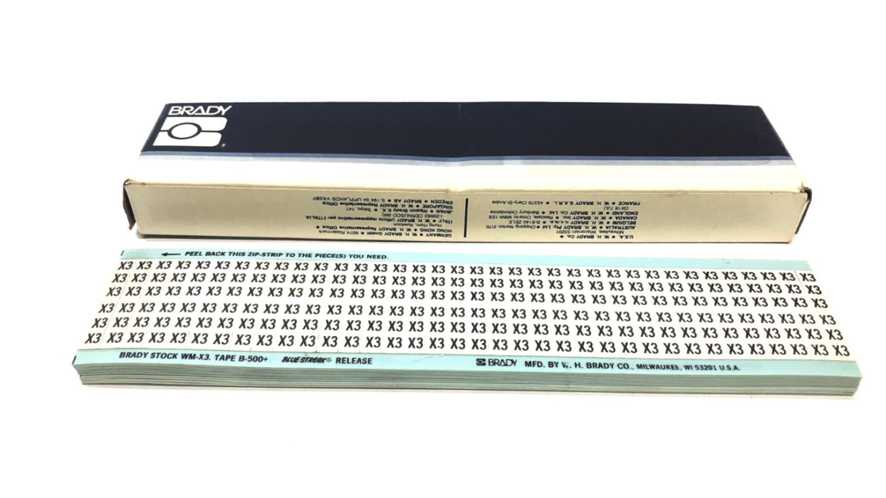 Brady Box of (15) B-500 X3 Wire Marker Label Cards WM-X3 NOS