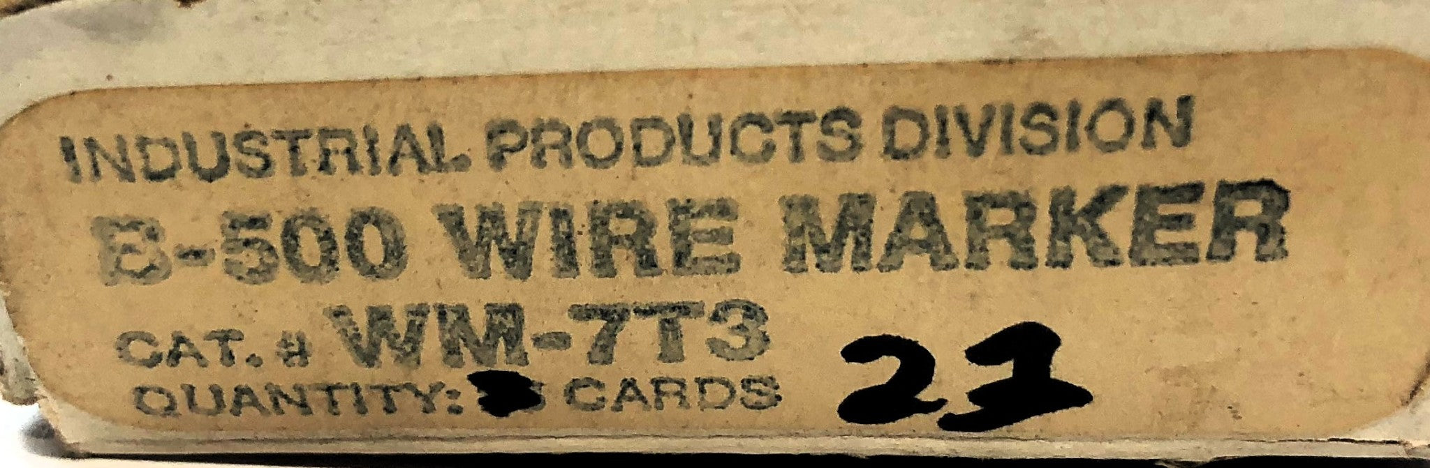 Brady Box of (23) B-500 7T3 Wire Marker Label Cards WM-7T3 NOS