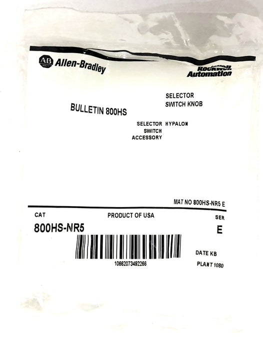 Allen-Bradley Series E Selector Switch Knob 800HS-NR5 NOS