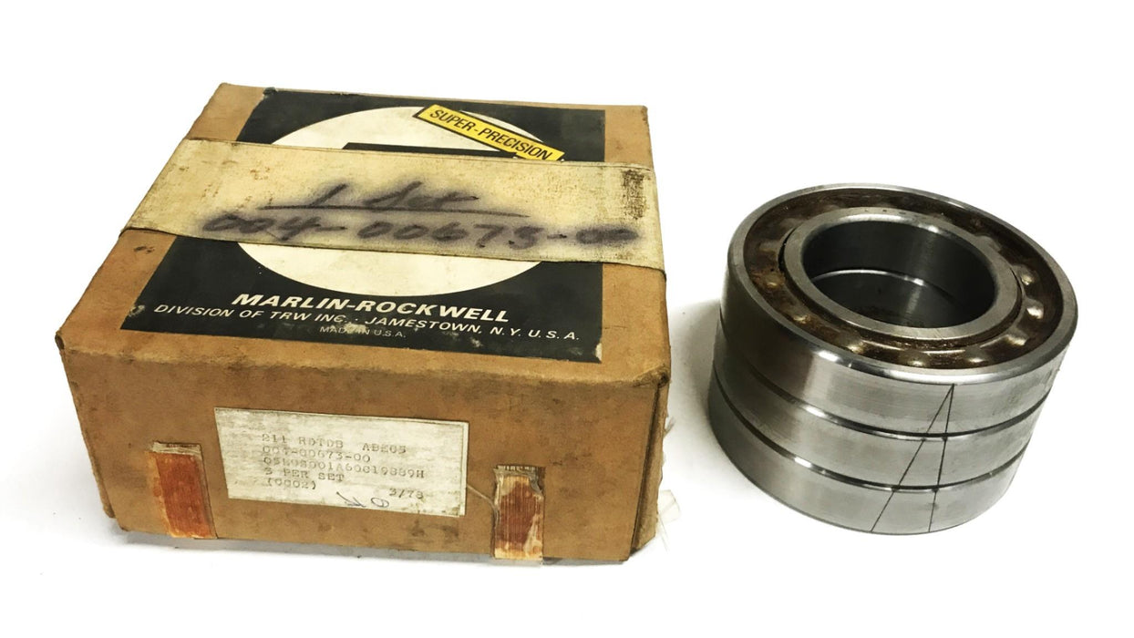 MRC Super Precision Deep Groove Ball Bearing Triple Set 211RDTDB-ABEC5 NOS