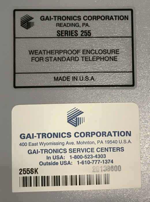 GAI-TRONICS 255 Series Outdoor Waterproof Telephone Enclosure 255SK-20138600 NOS