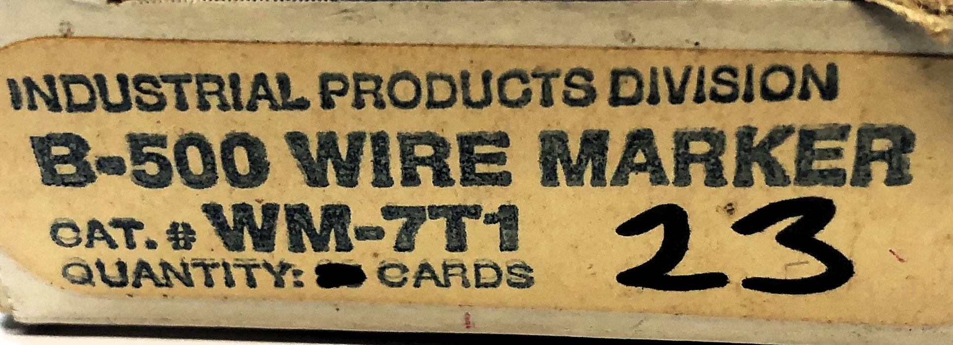 Brady Box of (23) B-500 7T1 Wire Marker Label Cards WM-7T1 NOS