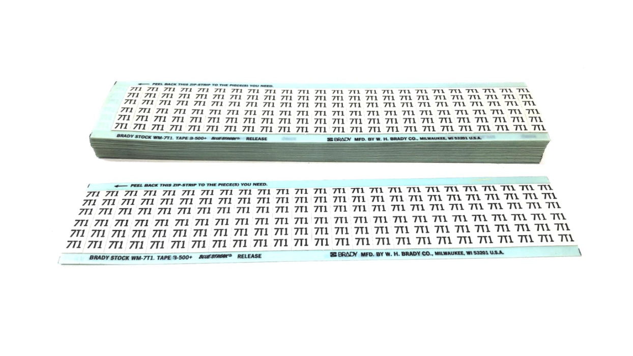 Brady Box of (23) B-500 7T1 Wire Marker Label Cards WM-7T1 NOS