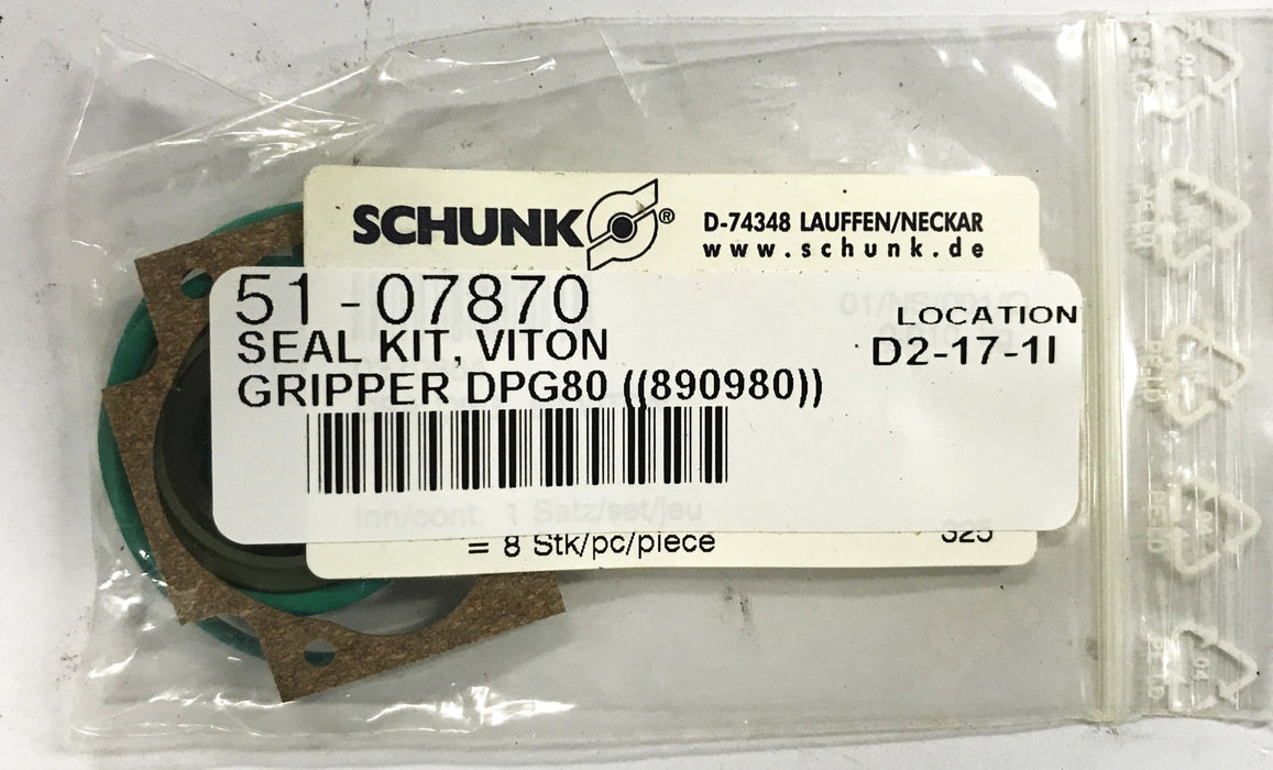 Viton/Schunk Gripper DPG80 Seal Kit 51-07870 [Lot of 10] NOS
