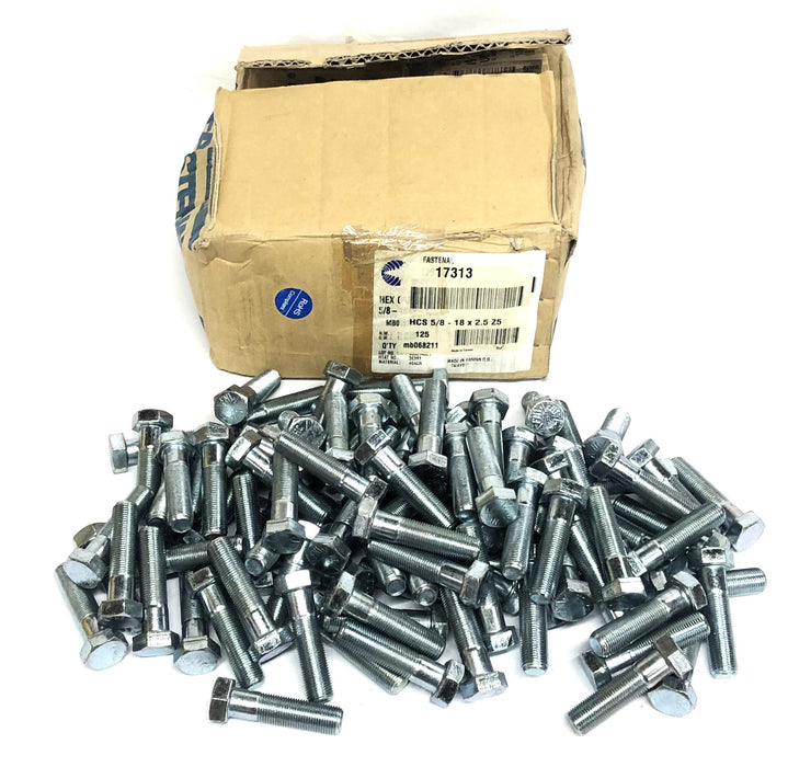 Fastenal Box Of 100 5/8-18x2-1/2 Z5 Hex Cap Screw 17313 NOS
