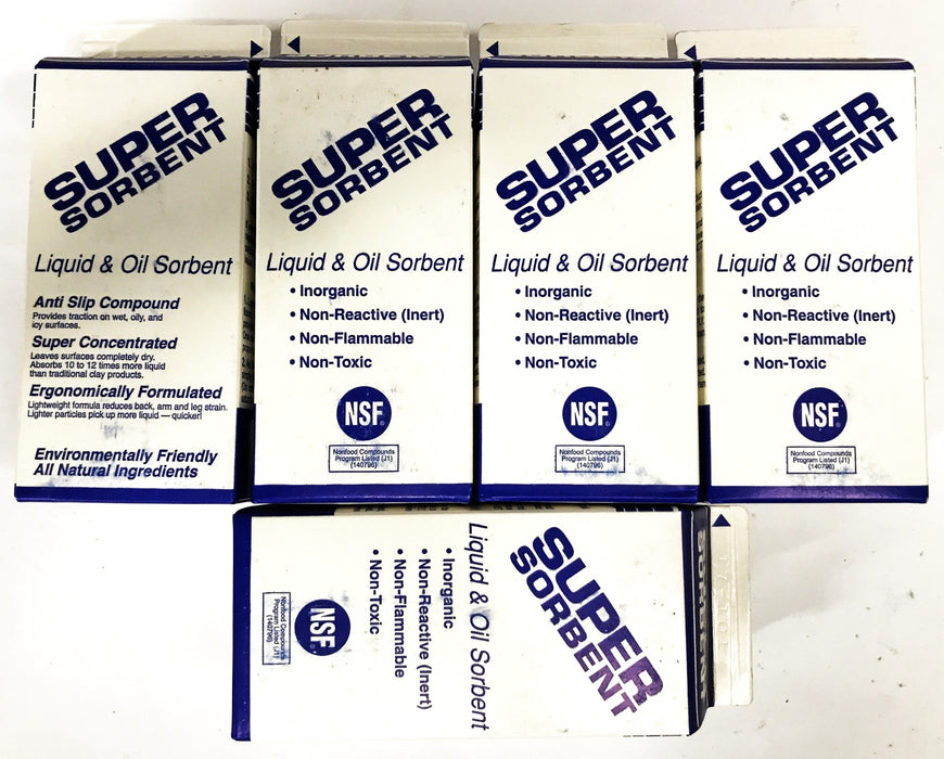 NSF Super Sorbent Liquid and Oil Absorbent and Traction Agent [Lot of 5] NOS