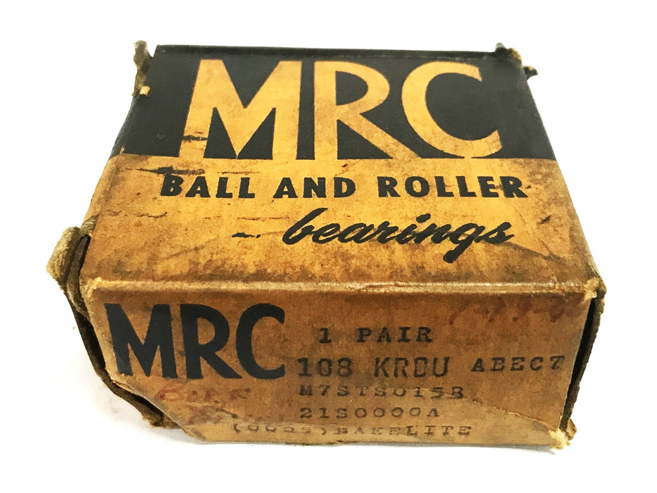 MRC Angular Contact Ball Bearing Pair 108KRDU-ABEC7 NOS