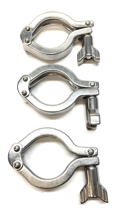 VNE 1-1/2” Double Hinge T304 Stainless Steel HD Clamp 13MHHMD1.5 [Lot of 3] NOS