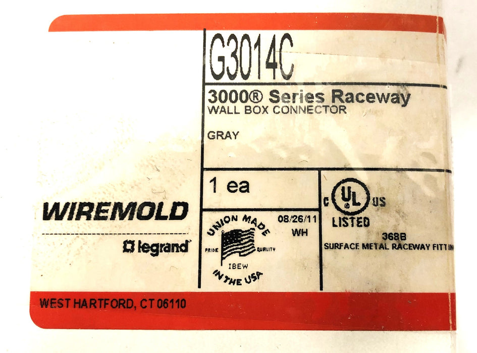 Wiremold Legrand 3000 Series Raceway Wall Box Connector G3014C [Lot of 4] NOS