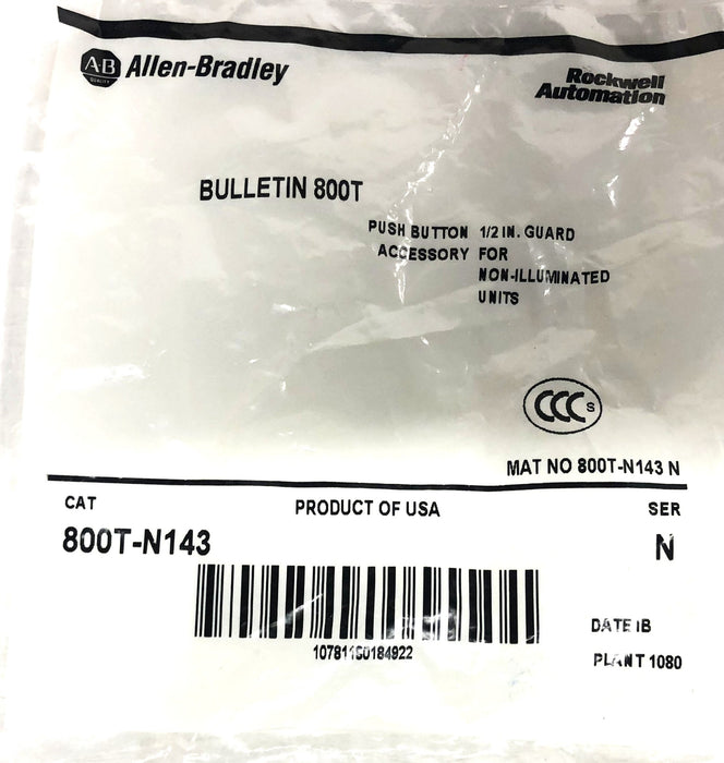 Allen-Bradley Series N 1/2 Inch Pushbutton Guard 800T-N143 [Lot of 4] NOS