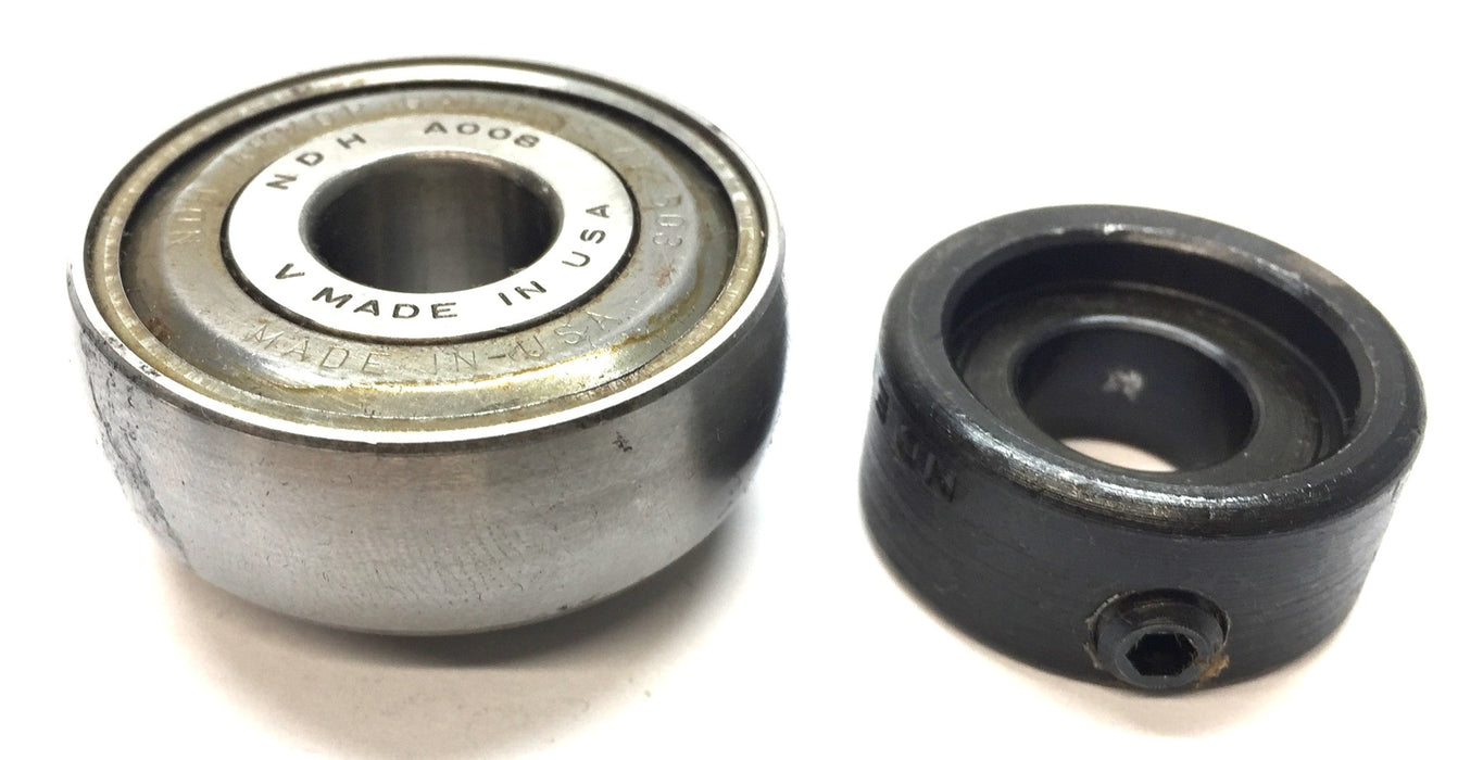 NDH Insert Ball Bearing with Collar A008 (E008) NOS