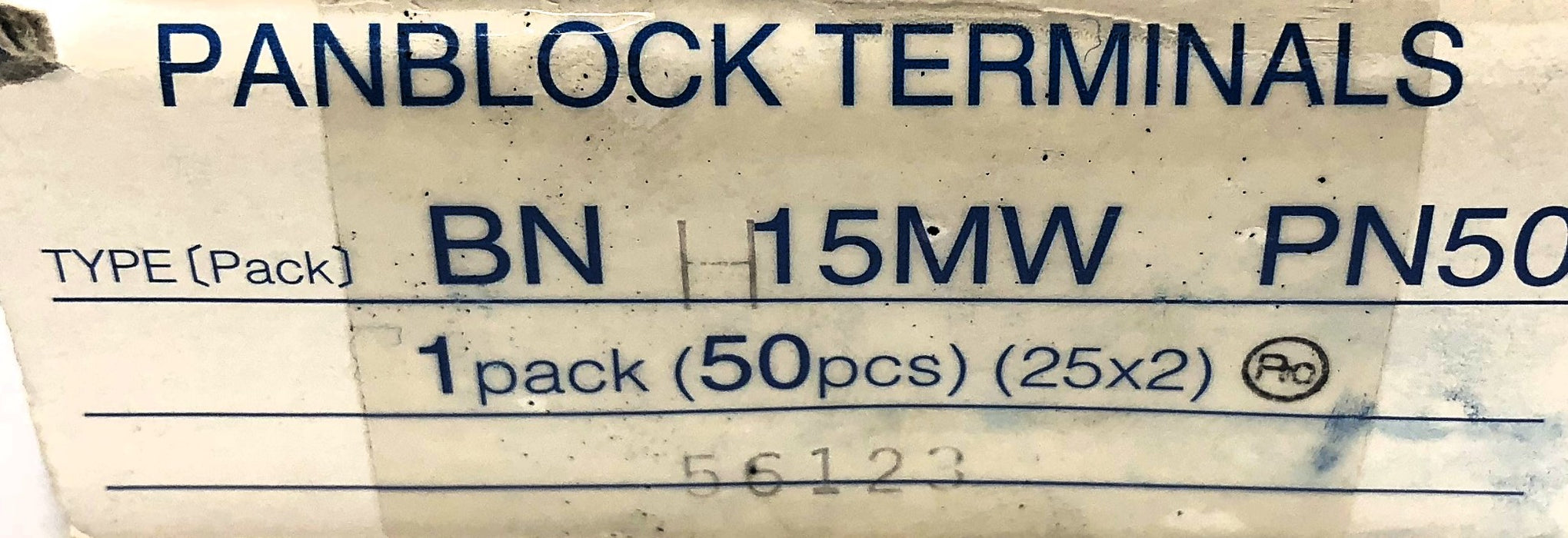 IDEC Box of (50) Panblock Terminals BN15MW PN50 NOS