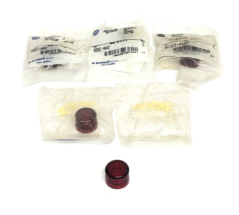 Allen-Bradley Series C Illuminated Red Extended Cap 800T-N40 [Lot of 5] NOS