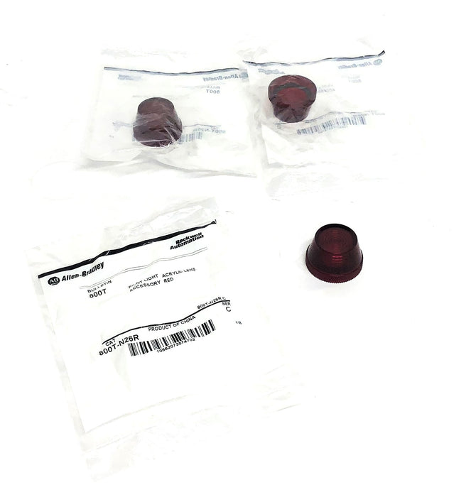 Allen-Bradley Pilot Light Acrylic Red Lens Accessory 800T-N26R [Lot of 3] NOS