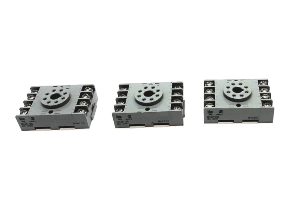 IDEC 8 Pin 10A 300V Relay Socket SR2P-06 [Lot of 3] NOS