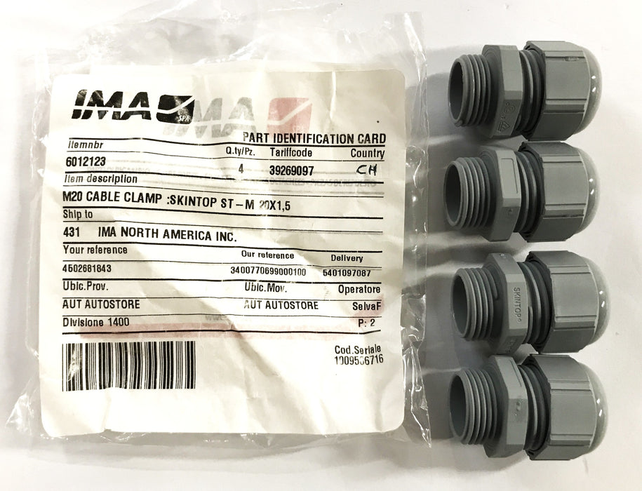 IMA Skintop Cable Clamp M20X1.5 [Lot of 4] NOS