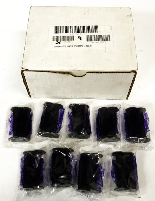 Simplex Grinnell Time Clock Purple Ribbon 1605 [Box of 9] NOS