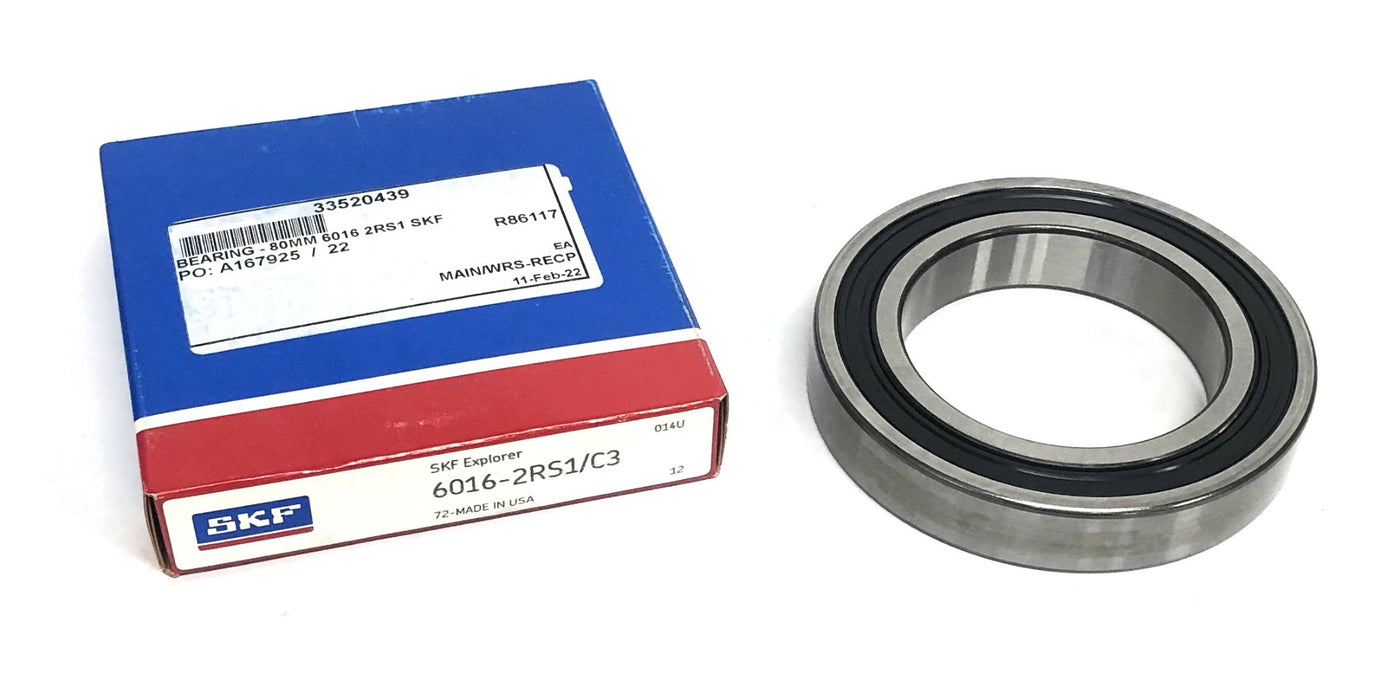 SKF Explorer Deep Groover Single Row Ball Bearing 6016-2RS1/C3 NOS