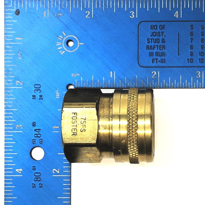 Foster Brass 3/4 Inch Female NPT Straight Quick Coupler 75FS NOS
