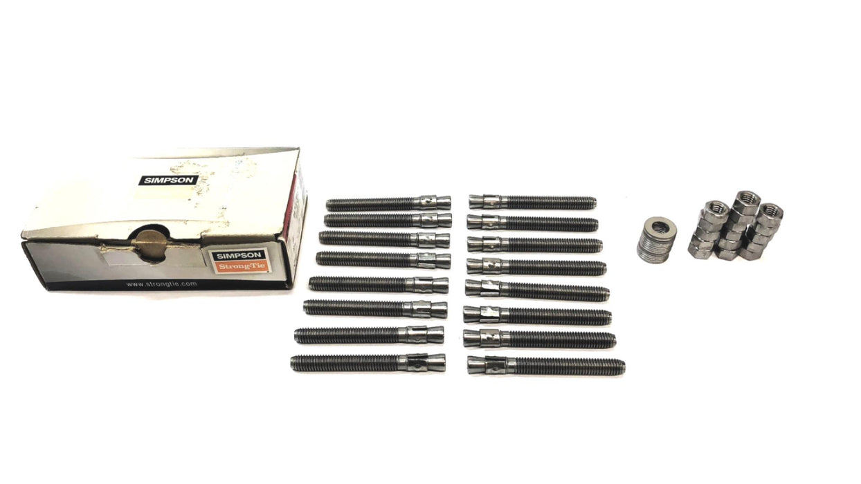 Simpson Strongtie Box of (16)  3/8" x 3-1/2" Wedge Anchors WA373124SS-R NOS