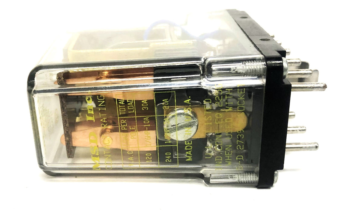 MSD Inc. 120V 50/60Hz 120VAC 10AMP General Purpose Relay 219BBXPLM NOS