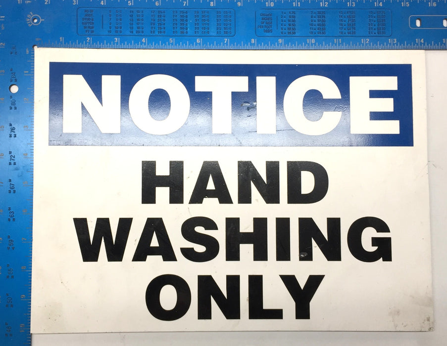 Unbranded 14"x10" 'NOTICE Hand Washing Only' Foamboard [Lot of 3] NOS