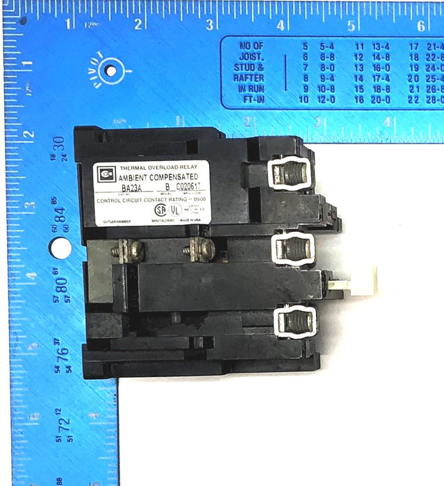 Cutler-Hammer Thermal Overload Relay BA23A USED