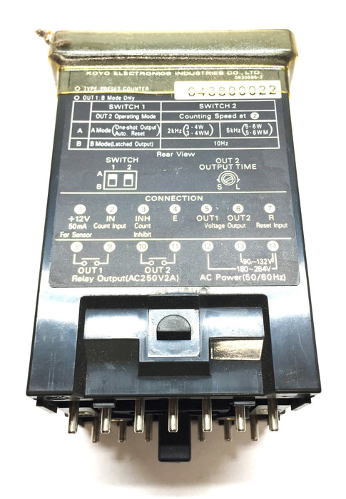 Koyo Electric Counter Type: KCX-4W NOS