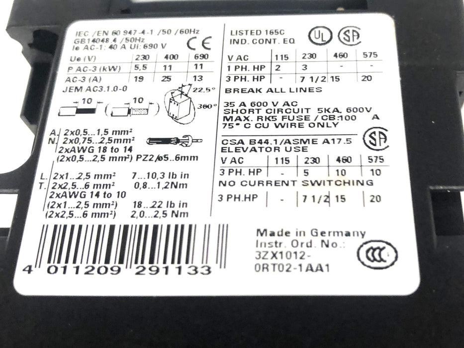 Siemens 24V Contactor 3RT1026-1BB40 USED