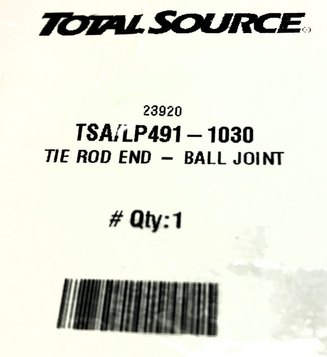 Total Source Ball Joint Tie Rod End LP491-1030 (TSA/LP491-1030) NOS
