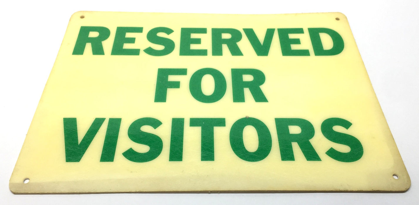 Unbranded 14" x 10" 'RESERVED FOR VISITORS' Fiberboard Sign USED