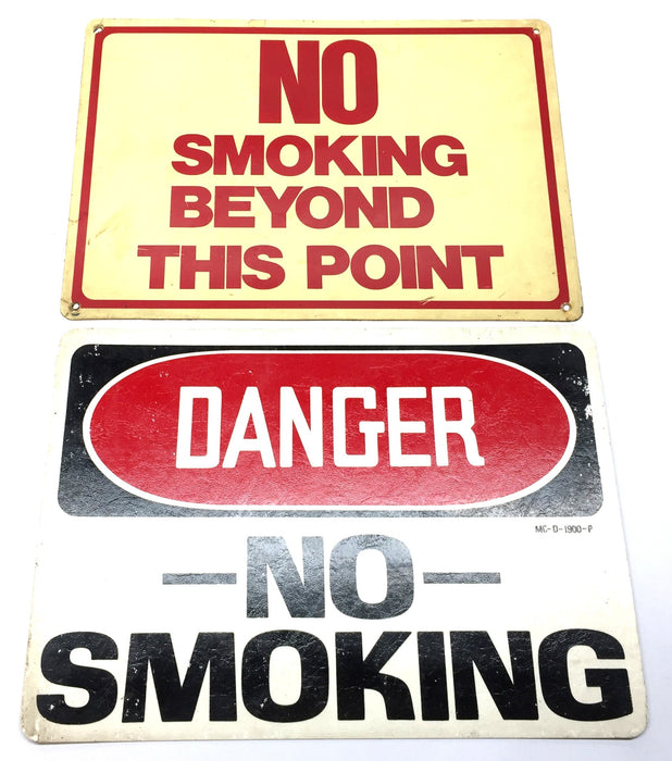 Unbranded 14" x 10" 'NO SMOKING' Plastic Sign Pack (2pcs) USED