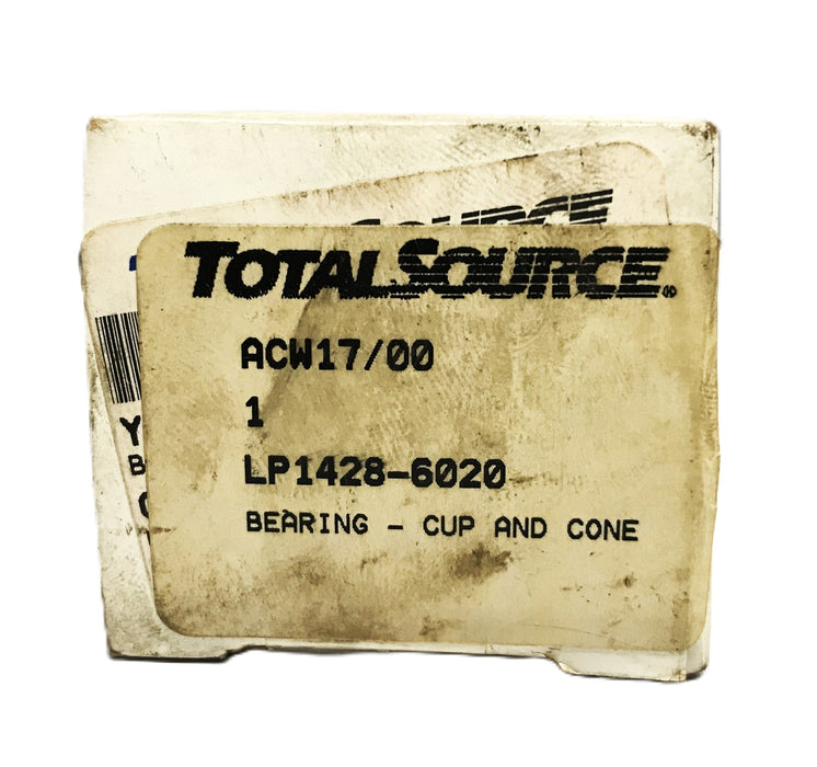 Total Source Forklift Tapered Roller Bearing Cone and Cup LP1428-6020 NOS
