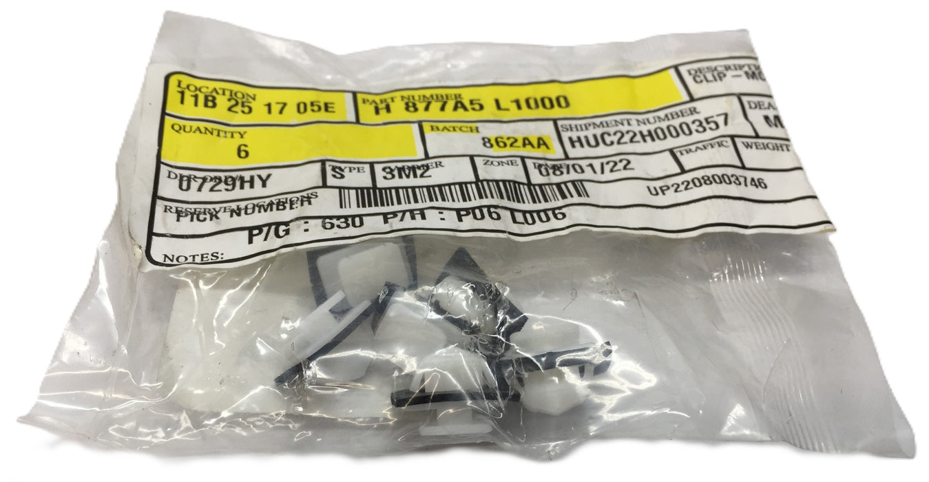 Hyundai Mounting Clip 877A5 L1000 [Lot of 6] NOS