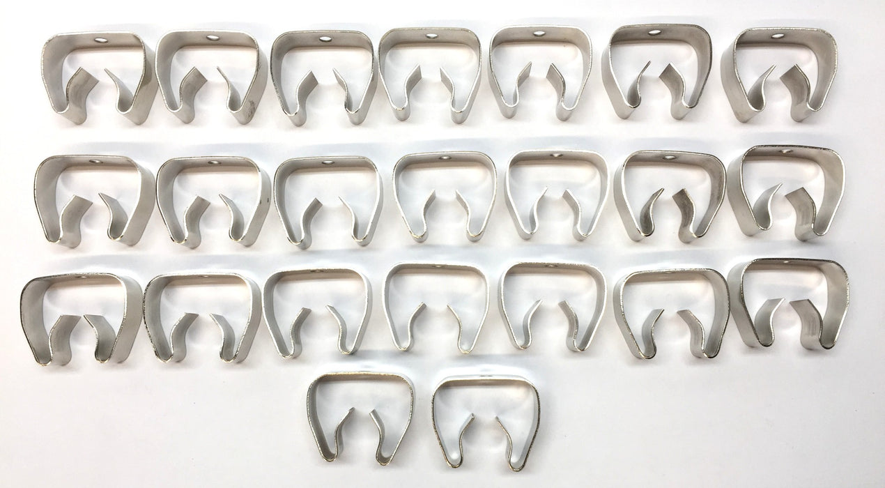 Unbranded 1-1/2" x 1-3/4" Zinc Plated Steel Gripper Clip [Lot of 23] NOS
