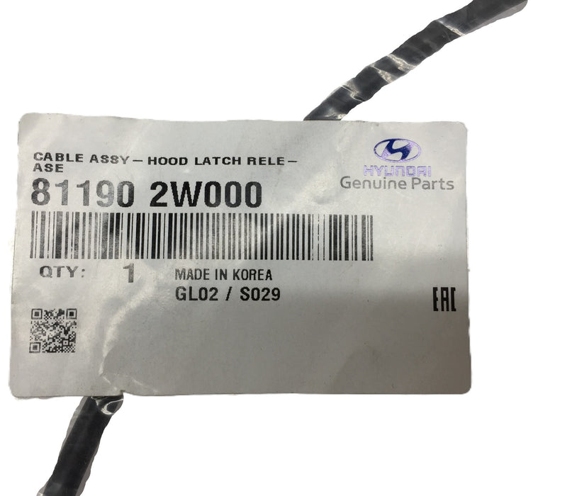 Hyundai Hood Latch Release Cable Assembly 81190 2W000 NOS