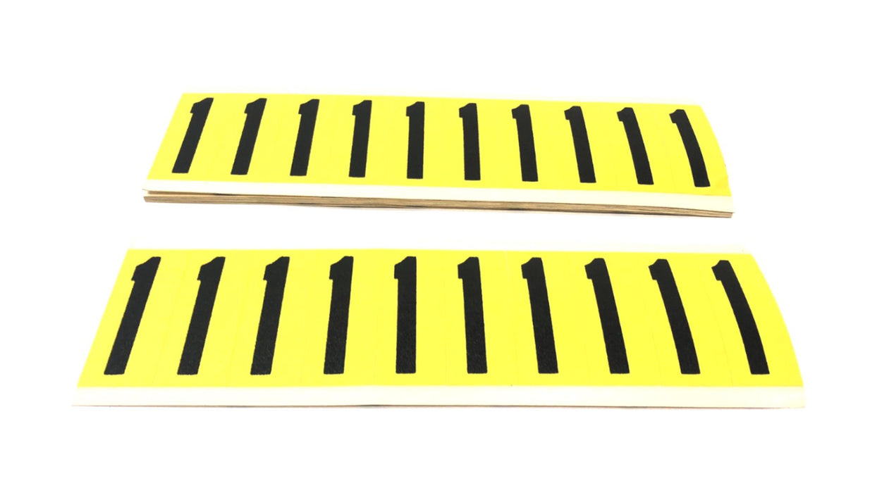 Brady Pack of (8) Black on Yellow #1 Vinyl Cards 34401 NOS