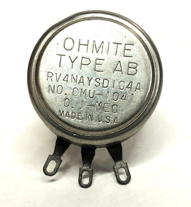 Ohmite 0.1-MEG Type AB RV4NAYSD104A Potentiometer CMU1041 NOS