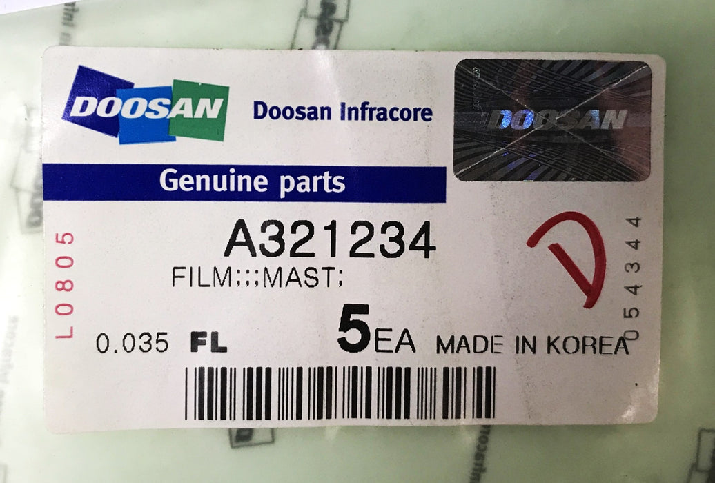 Doosan Forklift "Doosan" Decal A321234 [Lot of 5] NOS