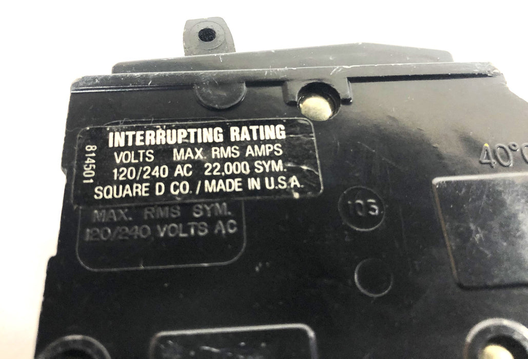 Square D 120/240VAC Circuit Breaker 22,000AIC USED