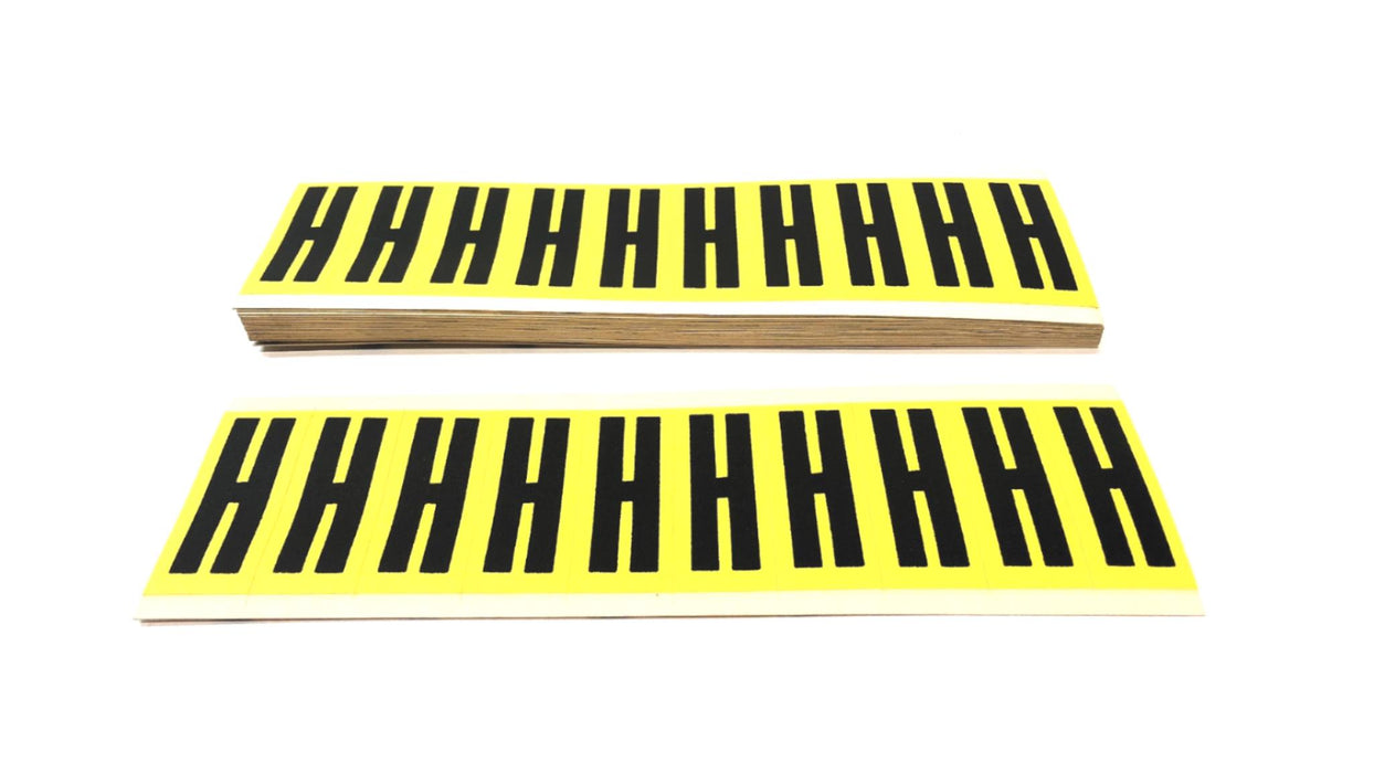 Brady Box of (21) Black on Yellow H Vinyl Cards 3440H NOS
