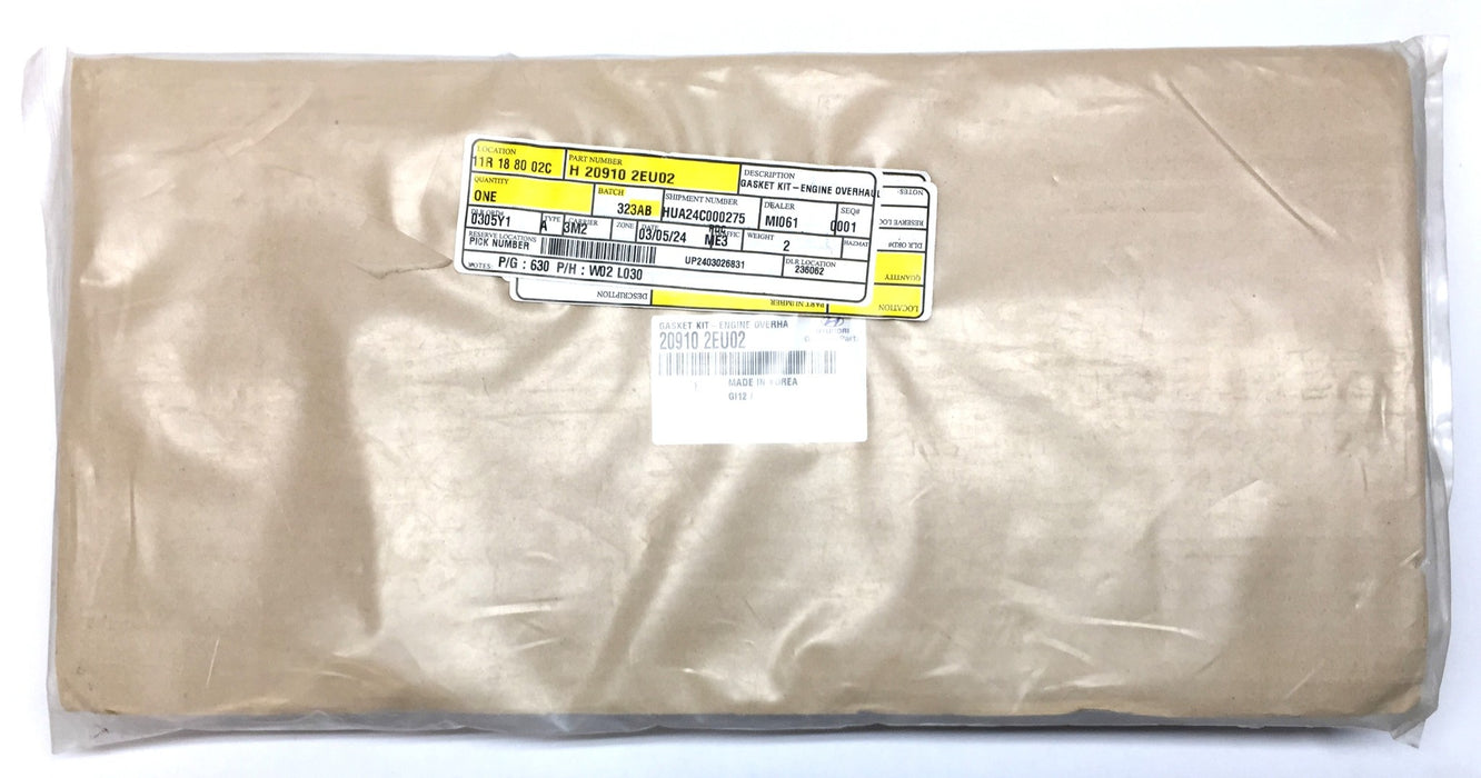 Hyundai Engine Overhaul Gasket Kit 20910 2EU02 *OEM Sealed* NOS